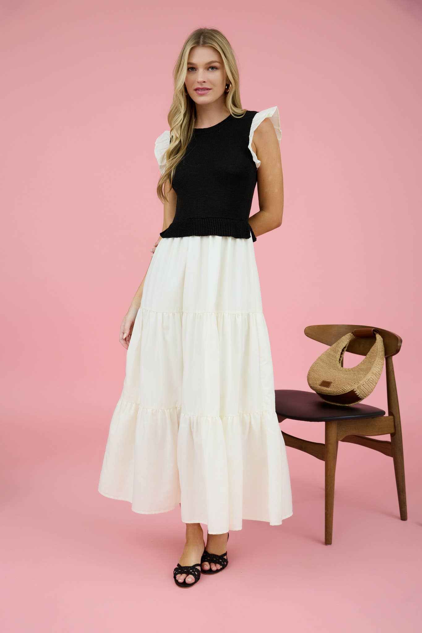 SWEATER VEST MIDI DRESS