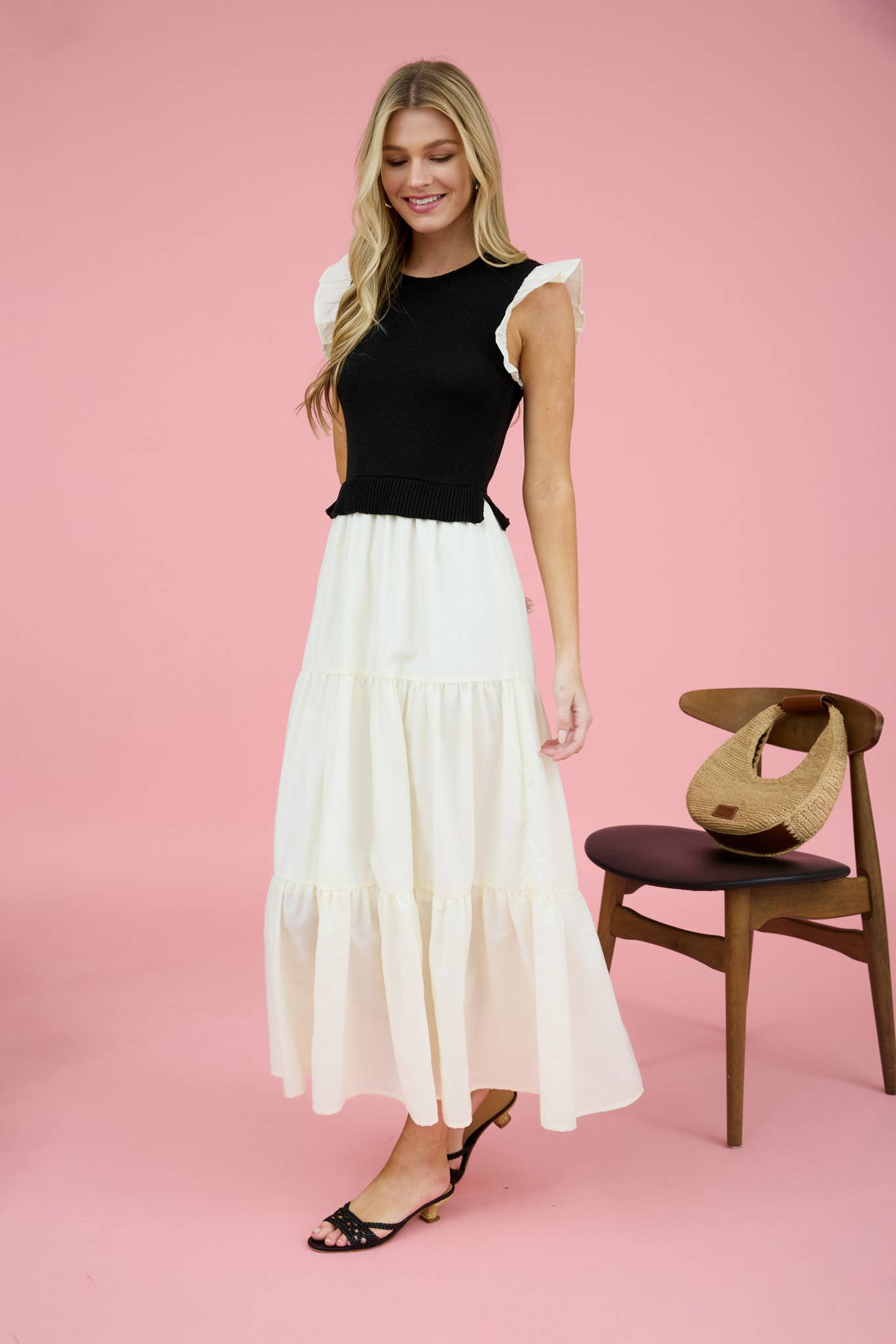 SWEATER VEST MIDI DRESS