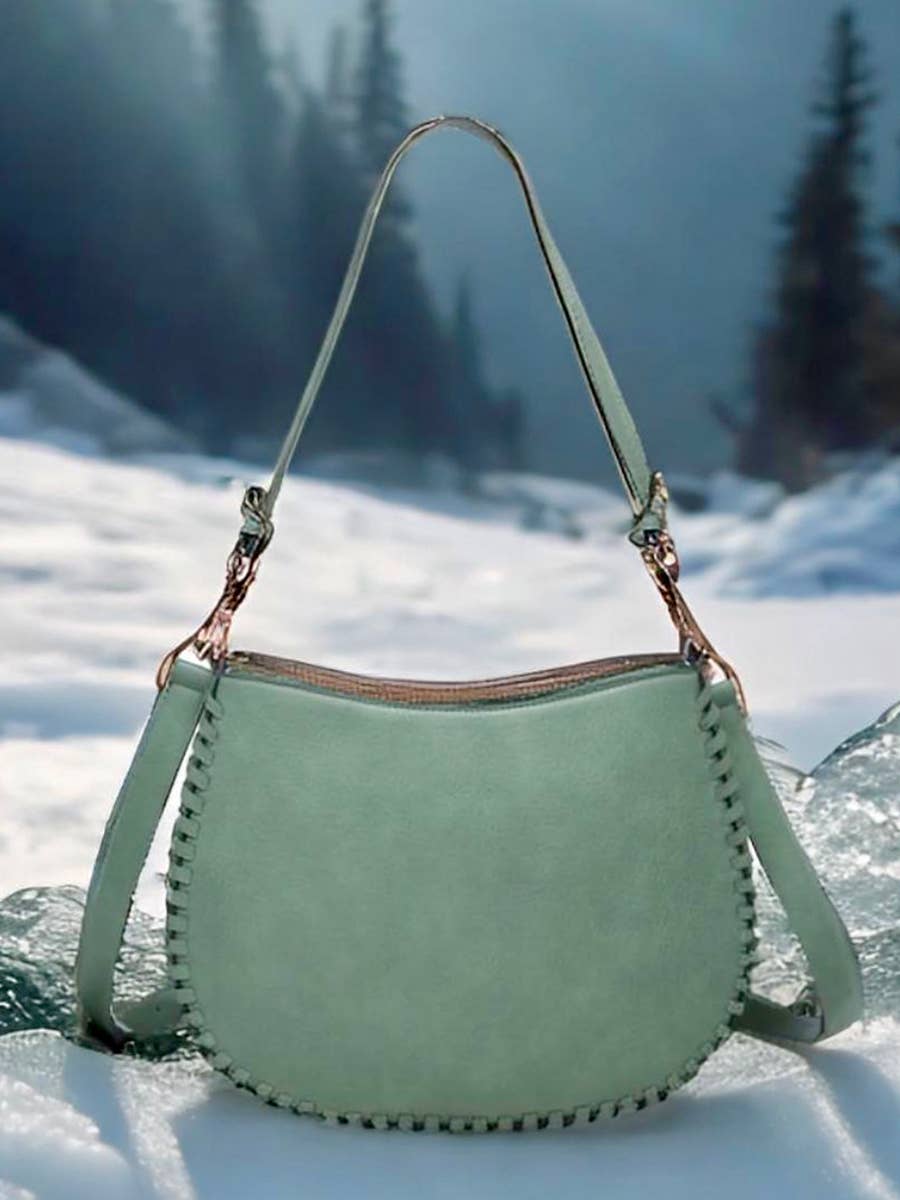 Raquel Whipstitch Trim Crossbody/Saddle Bag