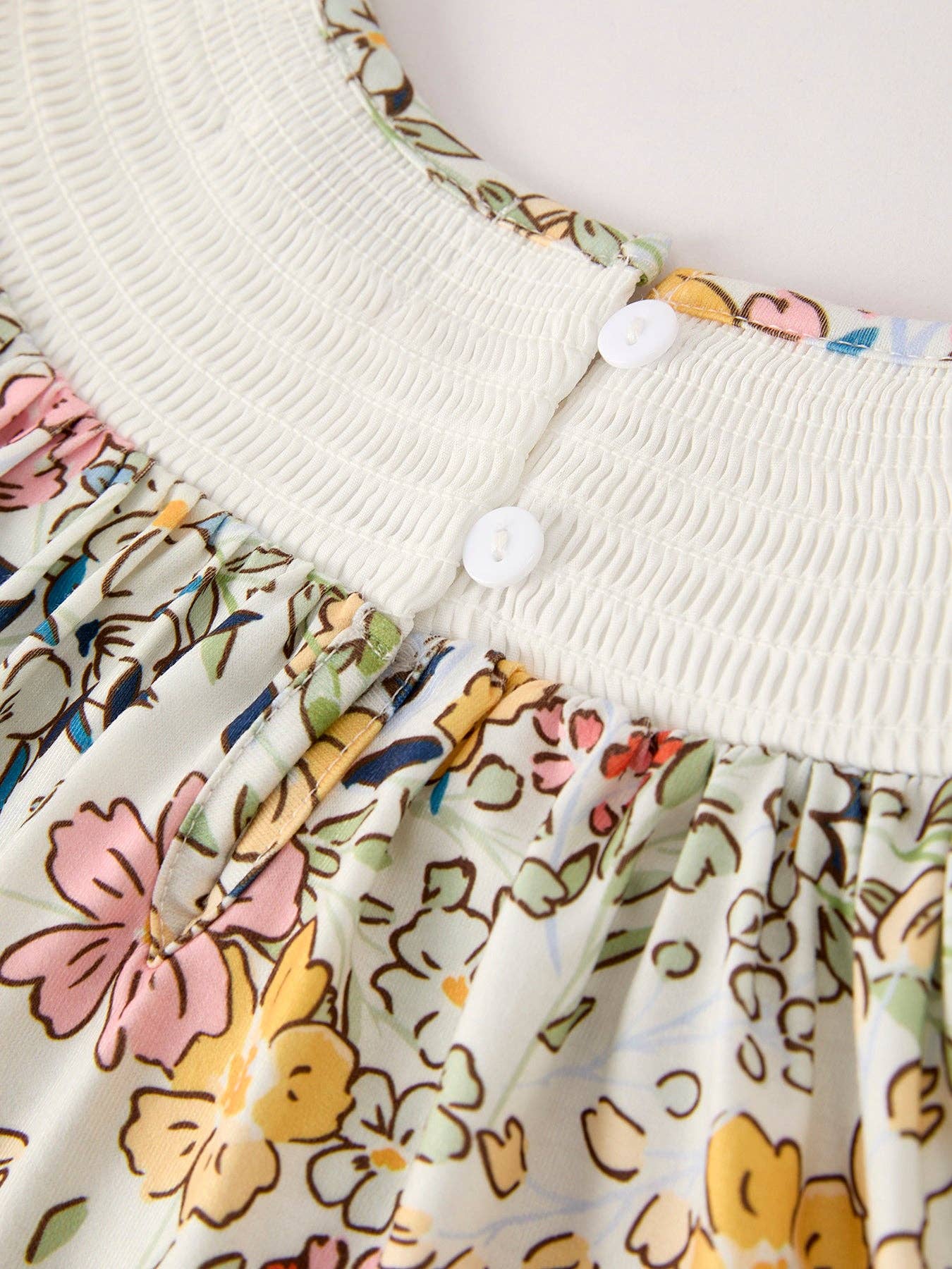 Fall Floral Smocked Dress