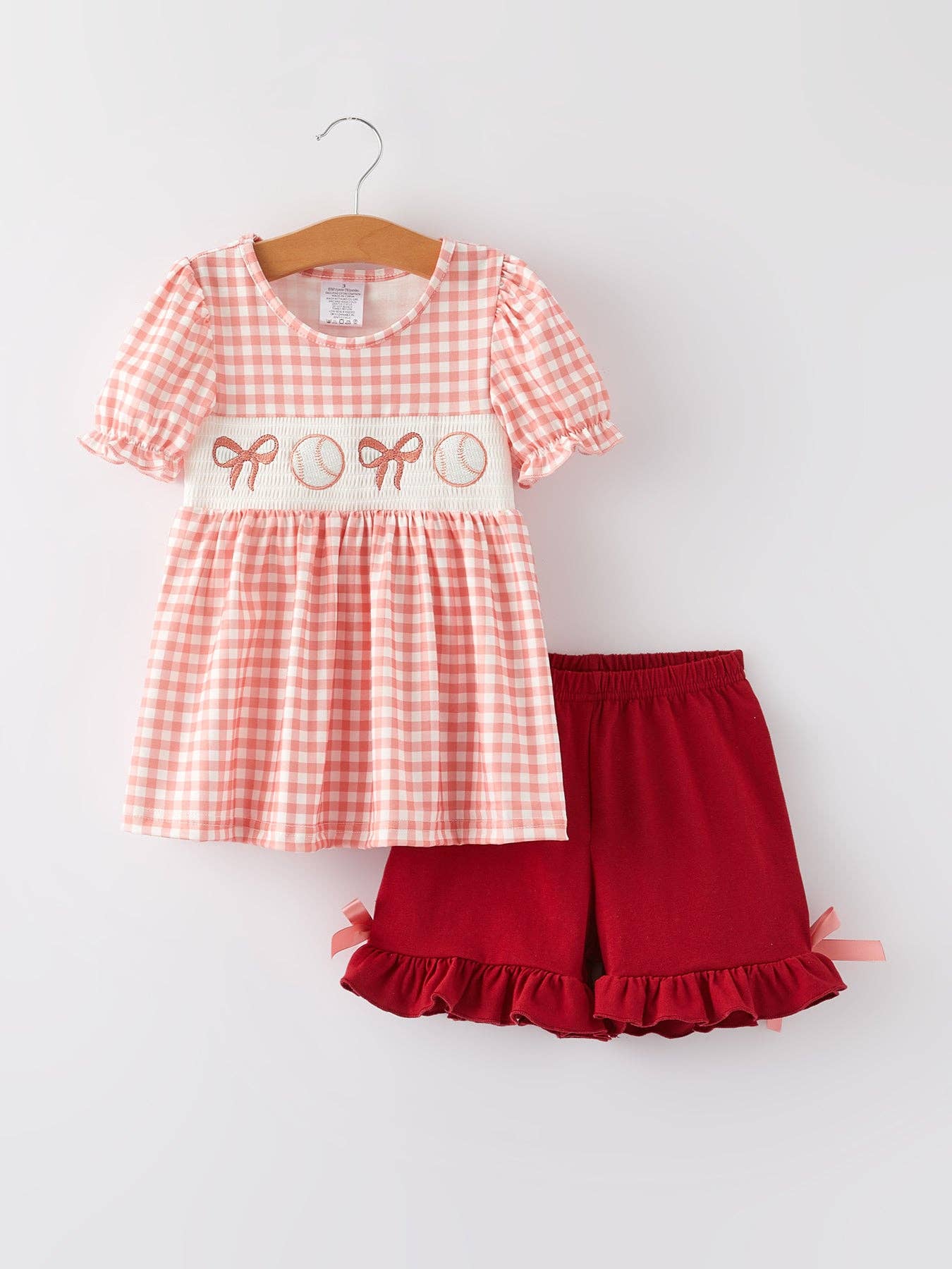 Baseball Bow Smocked Set
