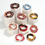 Wood Beaded Stretch Bracelet Set
