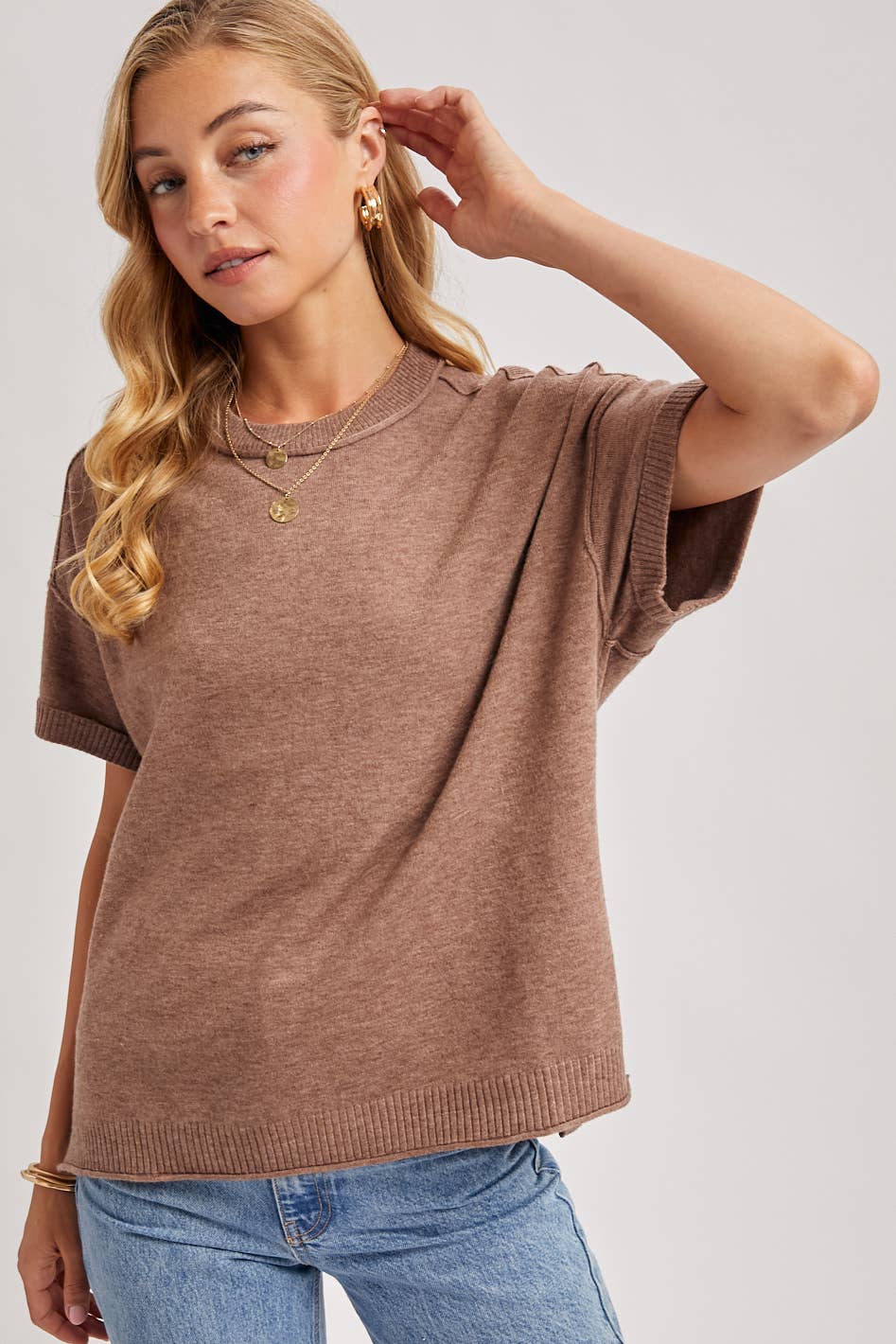 CREW NECK KNIT TOP