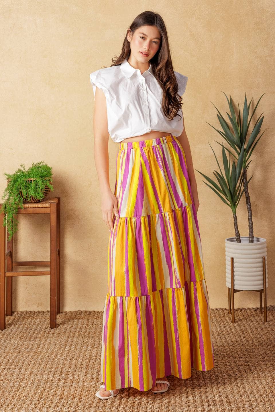 Poplin maxi skirt