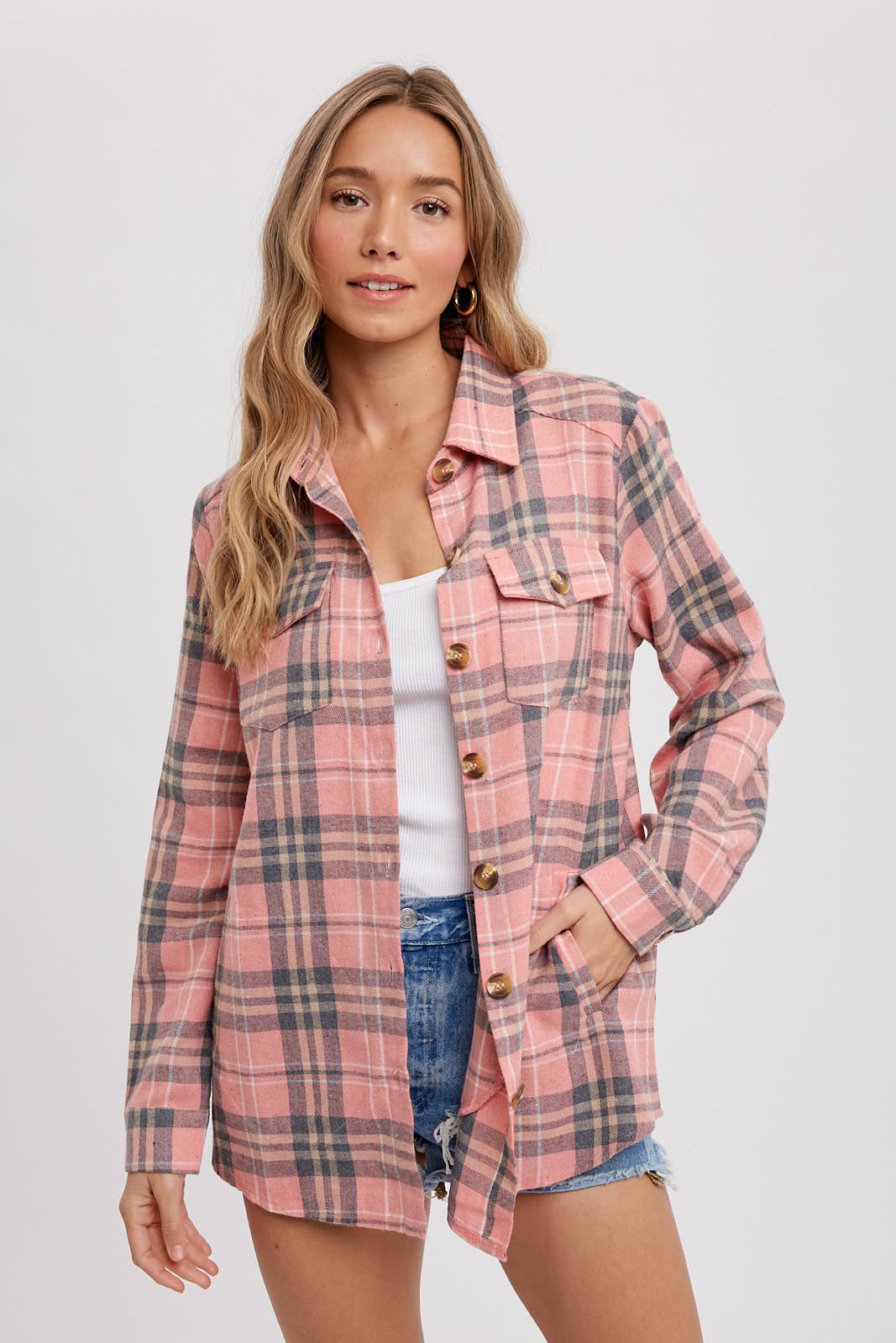 FLANNEL PLAID SHACKET