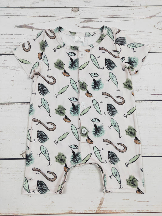 Fish  Button Down Romper