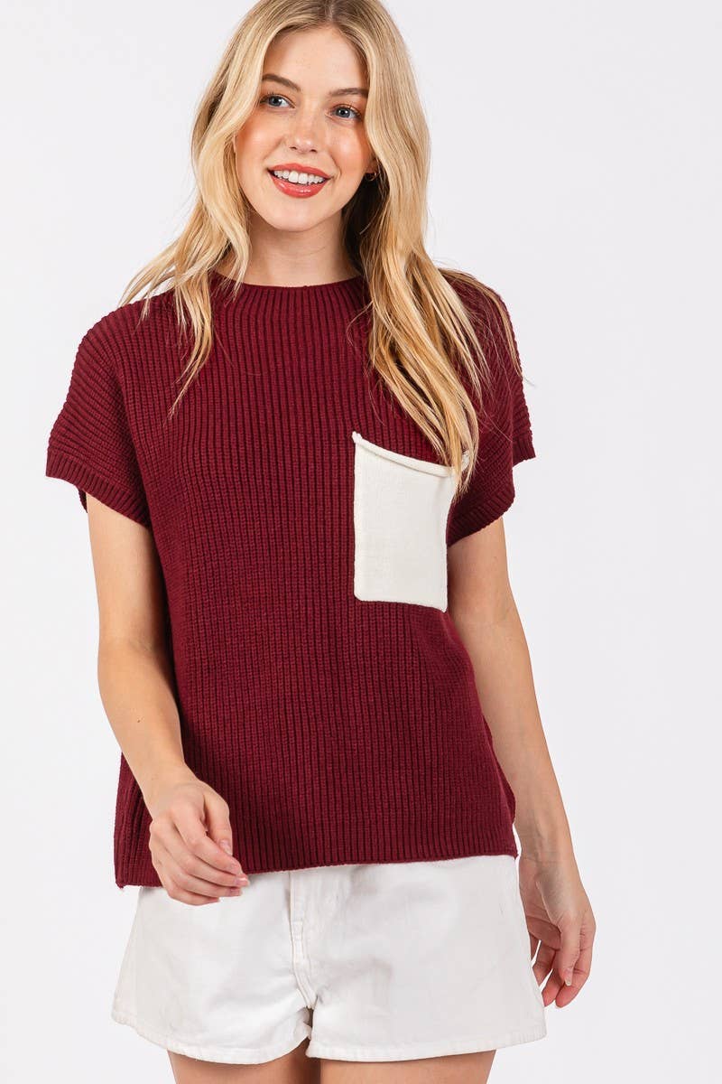 COLOR BLOCKED SWEATER TOP