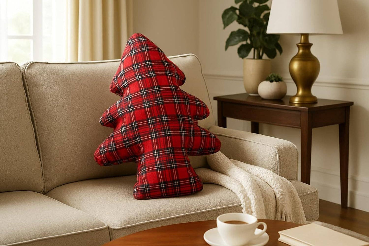 Tartan Plaid Tree Pillow
