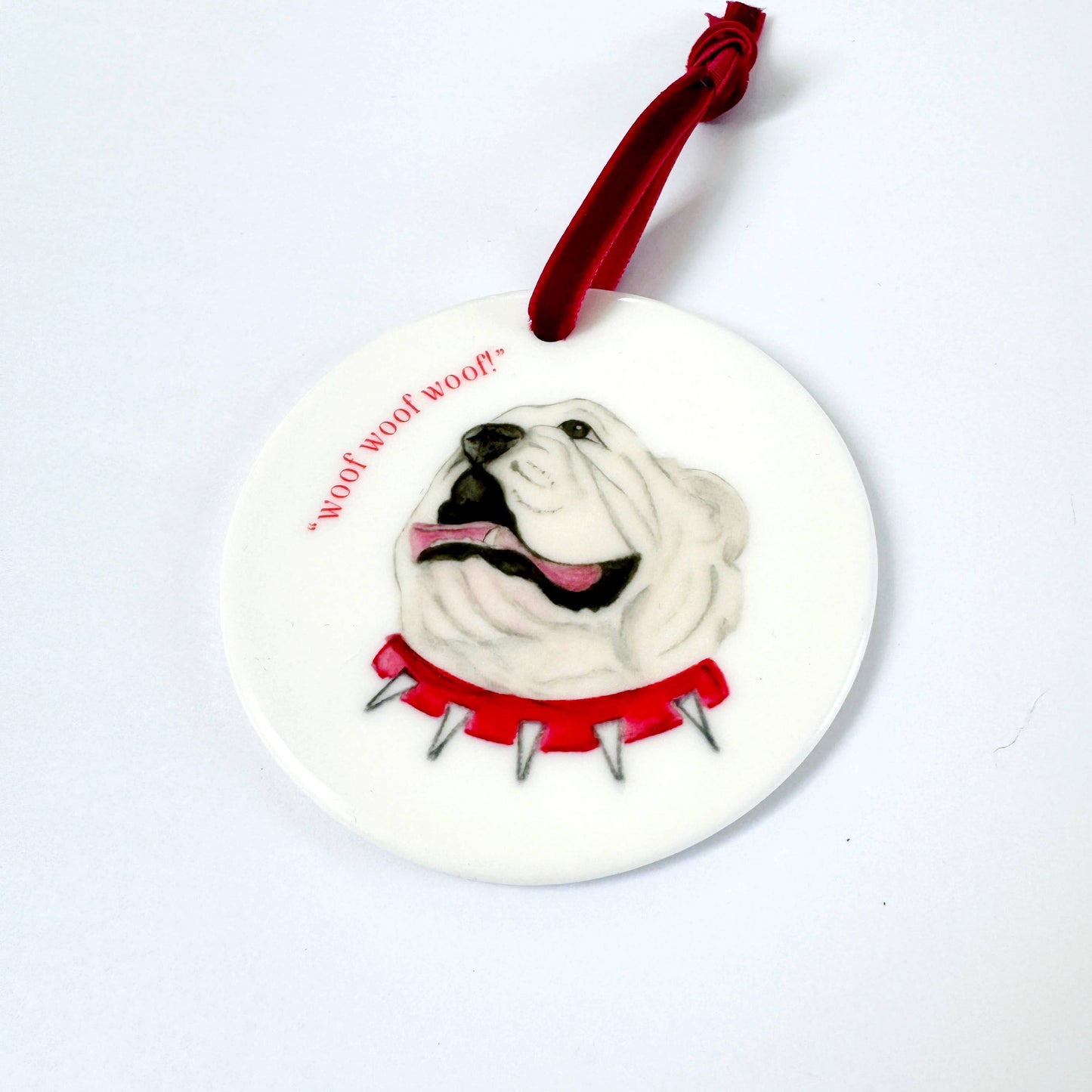 Bulldog Woof Ceramic Ornament