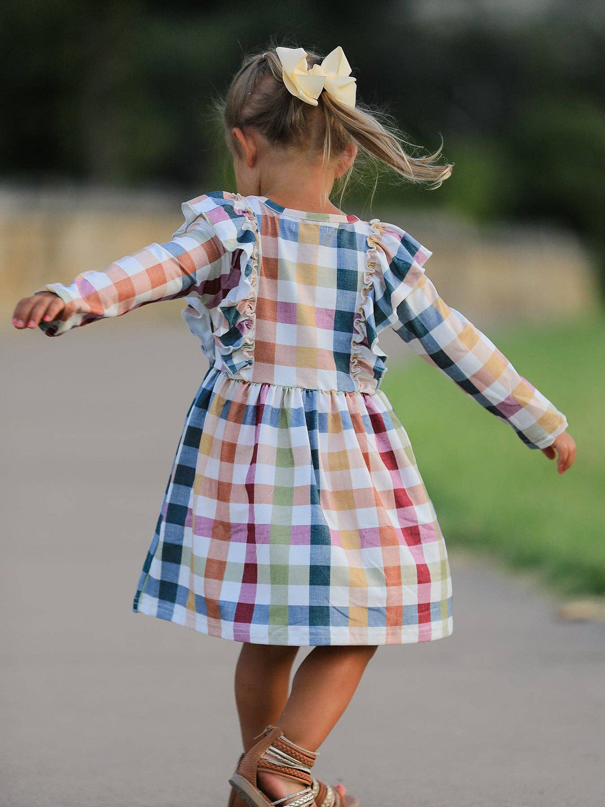 Plaid Long Sleeve Dress