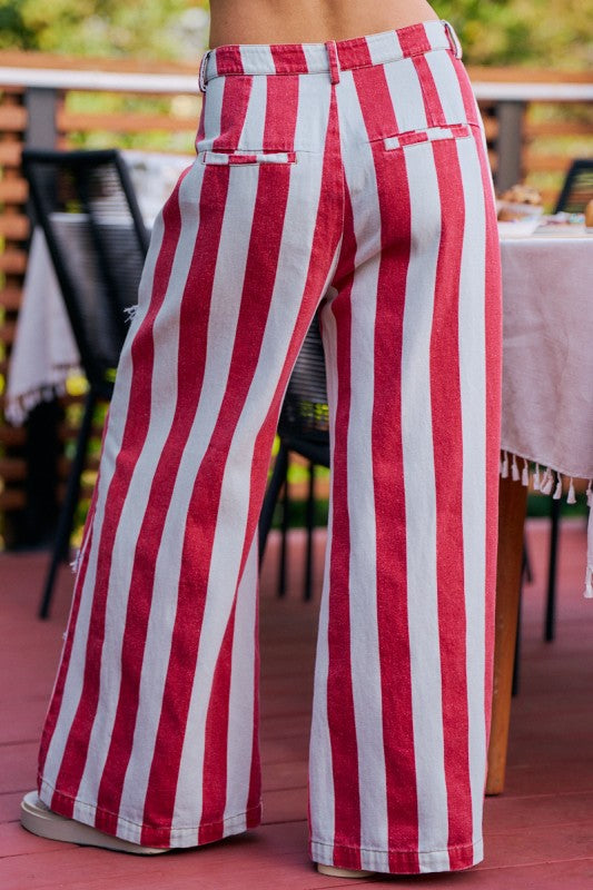 Stars & Stripes Wide Leg Denim Pants