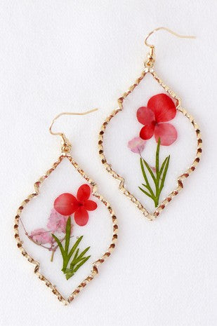 Dried Flower Botanical Resin Earrings