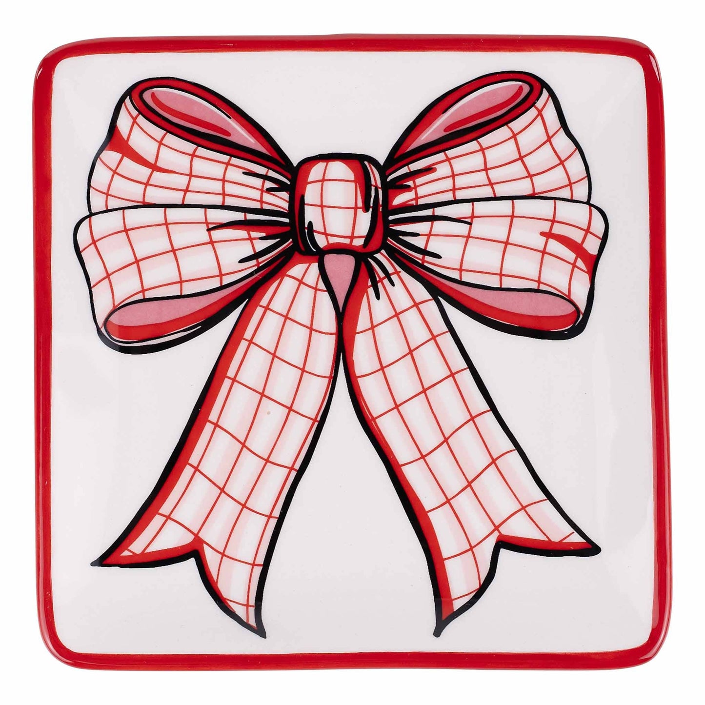 Red/Pink Bow Trinket Tray