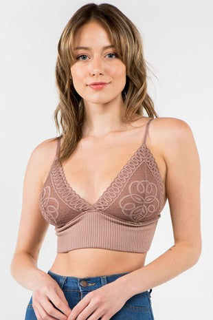 Lace RIbbed Bralette