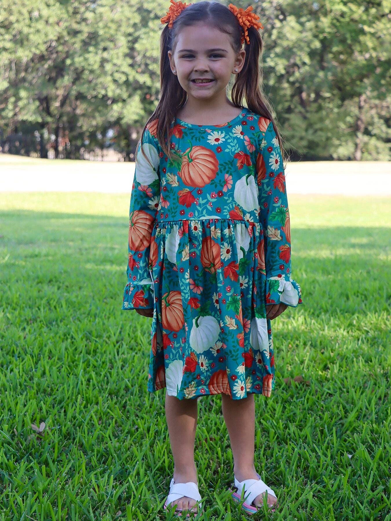 Fall  Pumpkin Print Dress