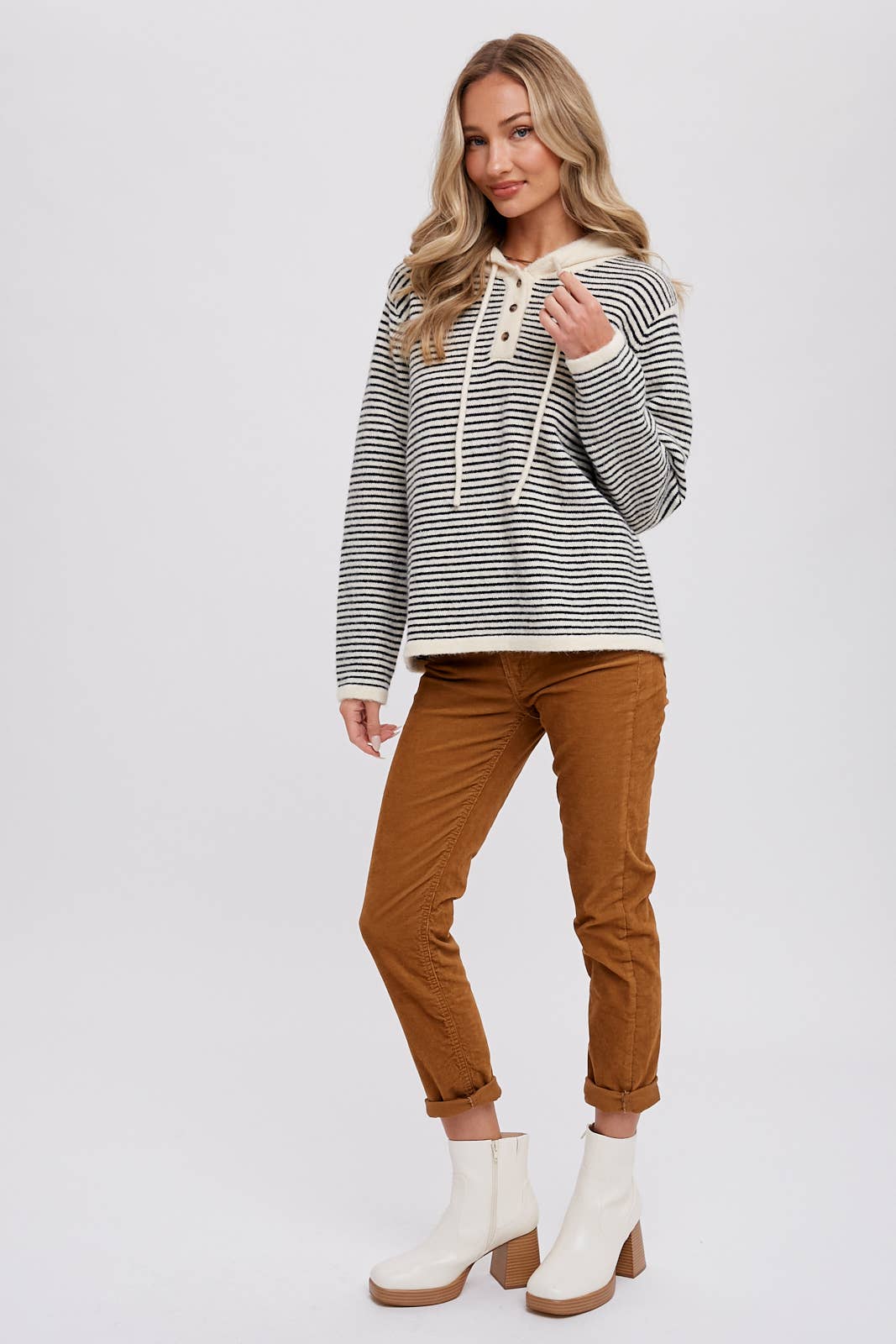 HENLEY SWEATER WITH HOODIE