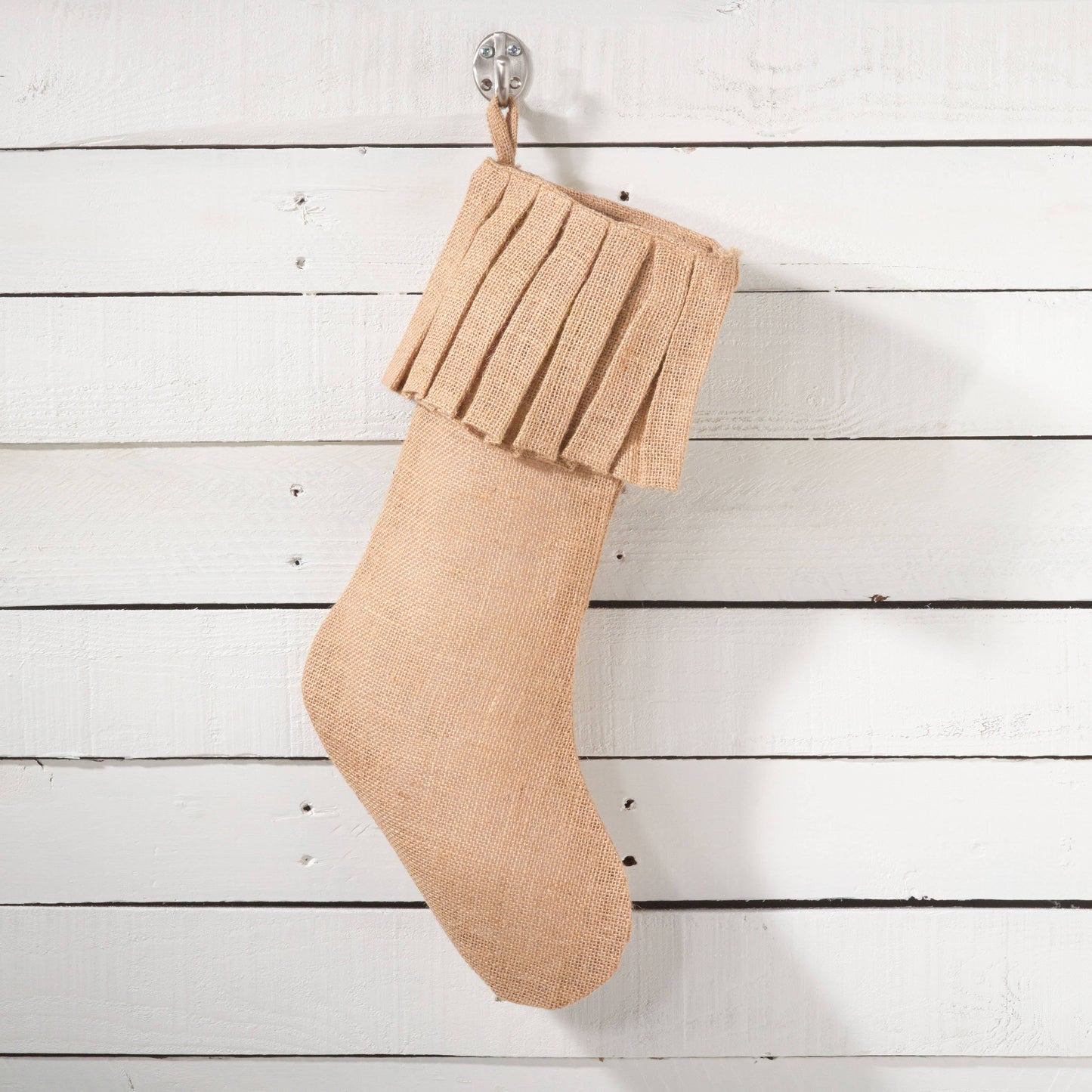 Ruffle Burlap Stocking