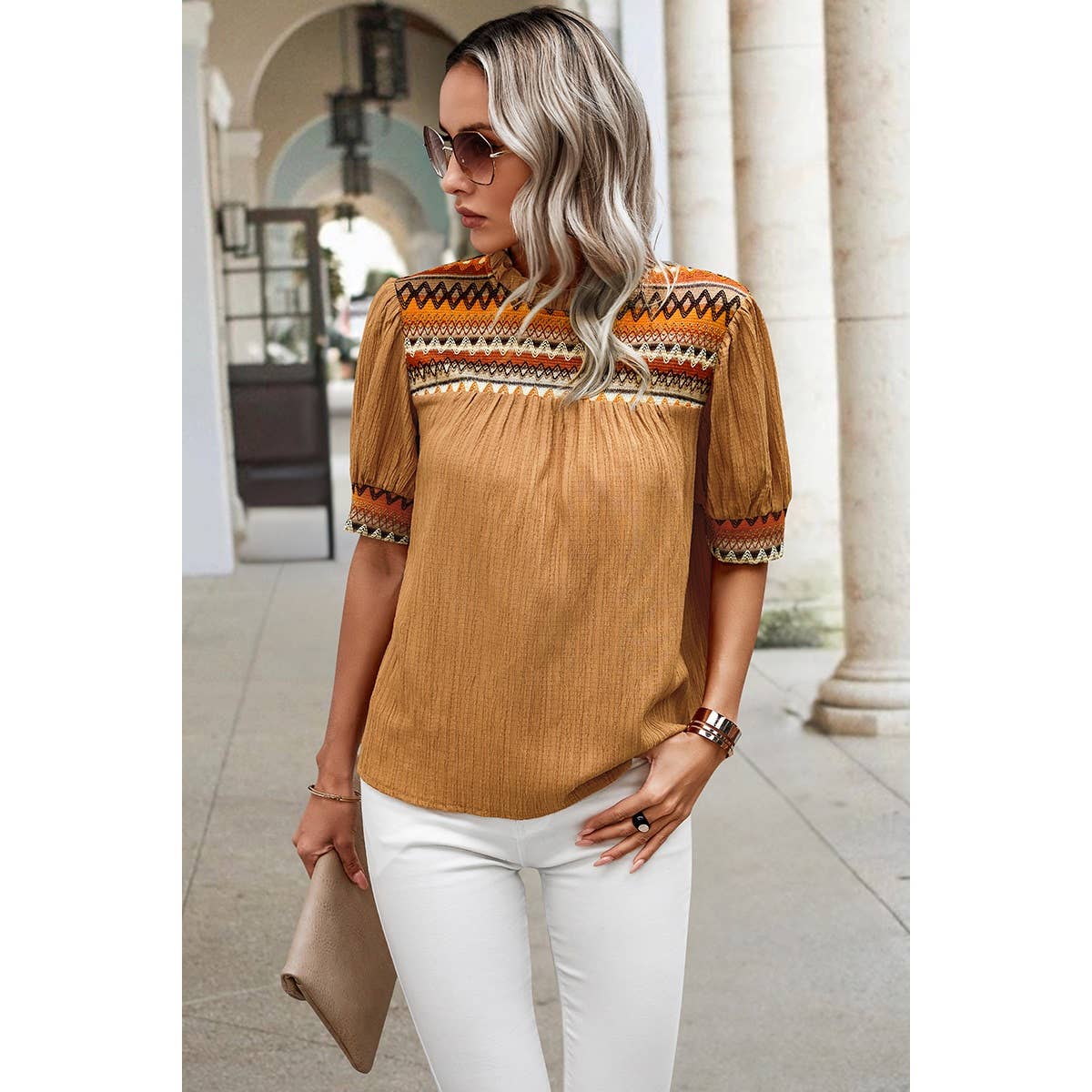 Ruched Puff Sleeve Top