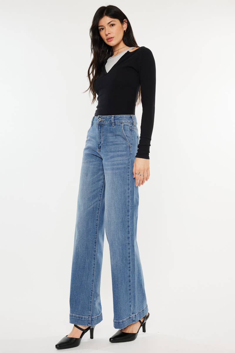 HIGH RISE WIDE LEG JEANS