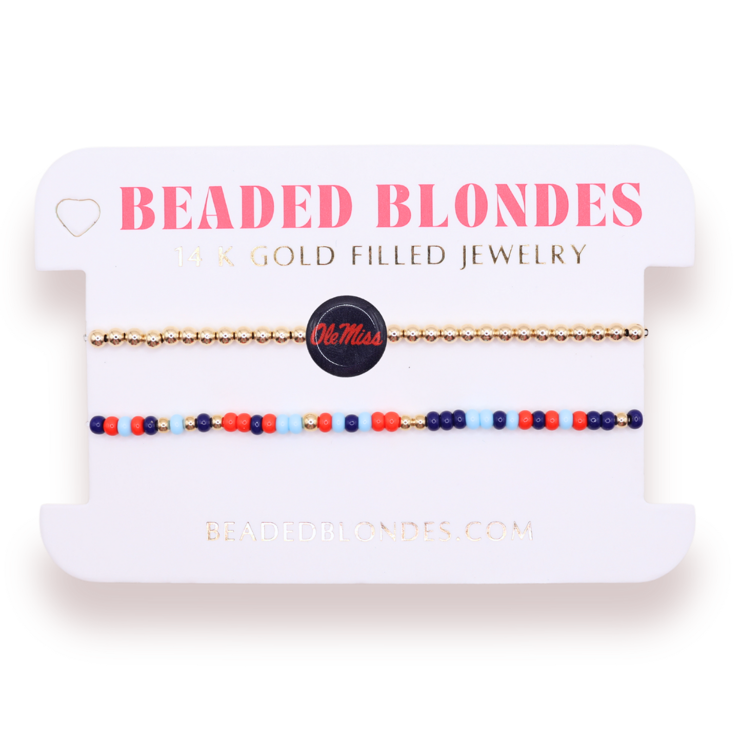 Ole Miss+ Sprinkle Bracelet 2Stack