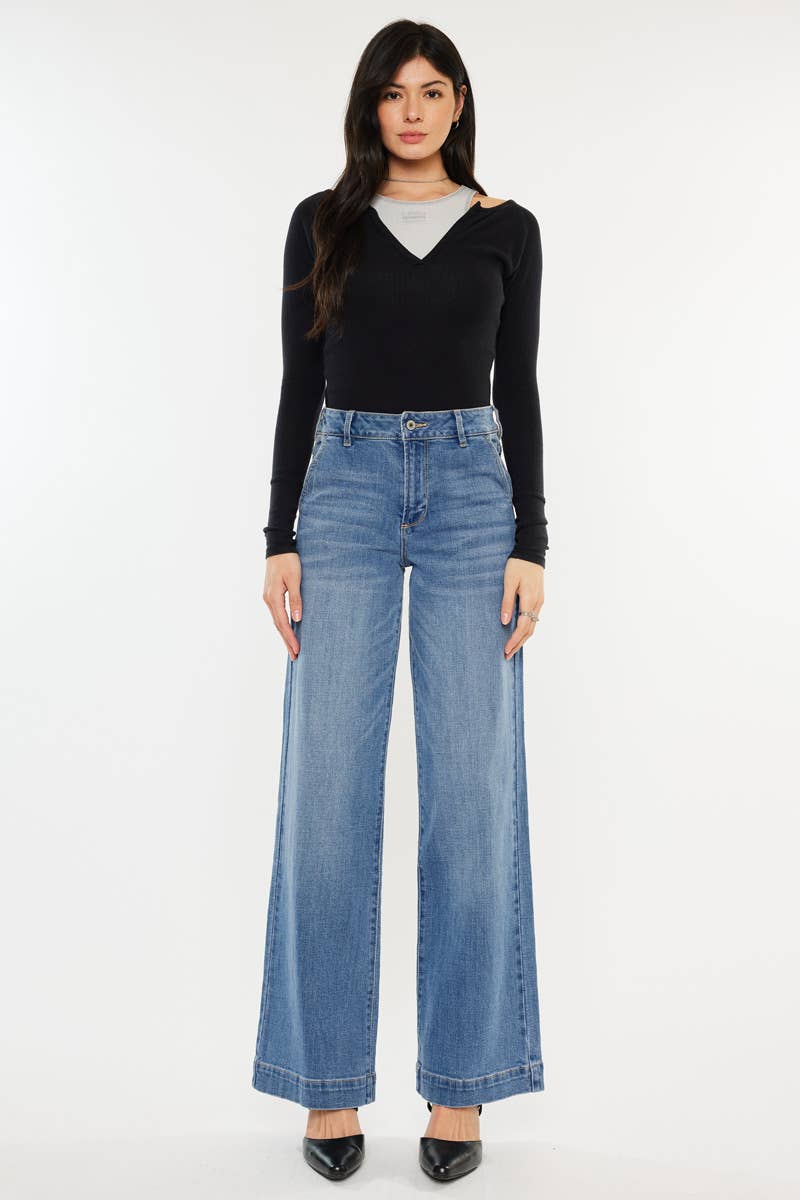 HIGH RISE WIDE LEG JEANS