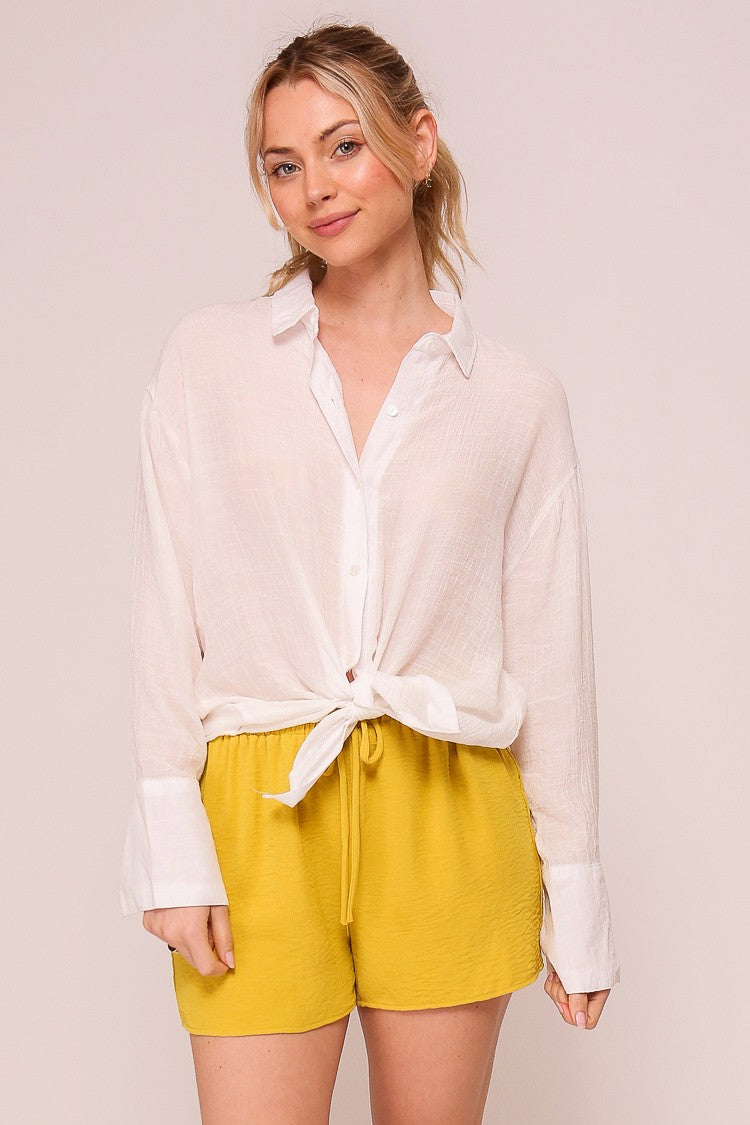 Bell Sleeve Button Down Blouse