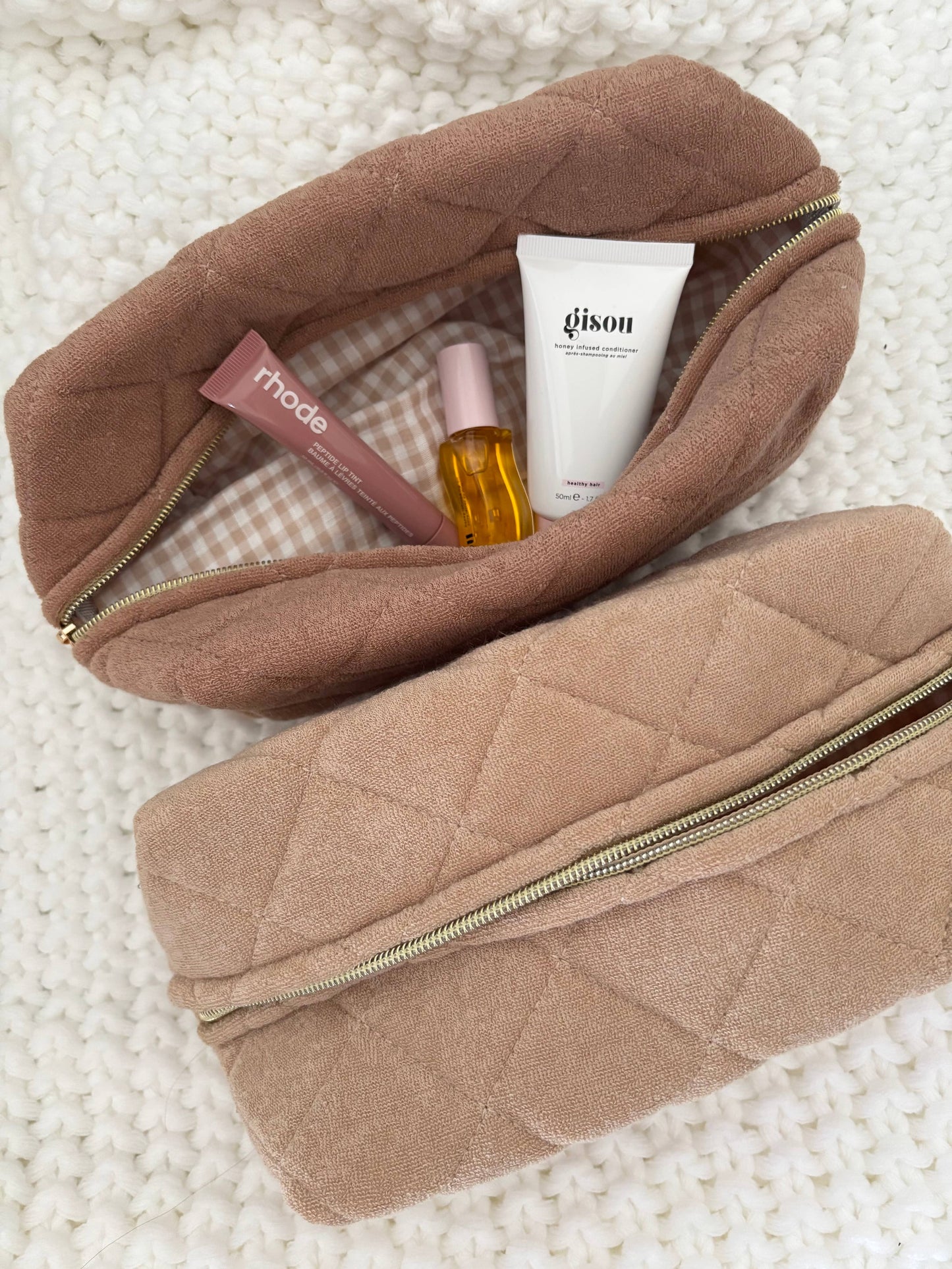 Terry Quilted Make Up Bag
