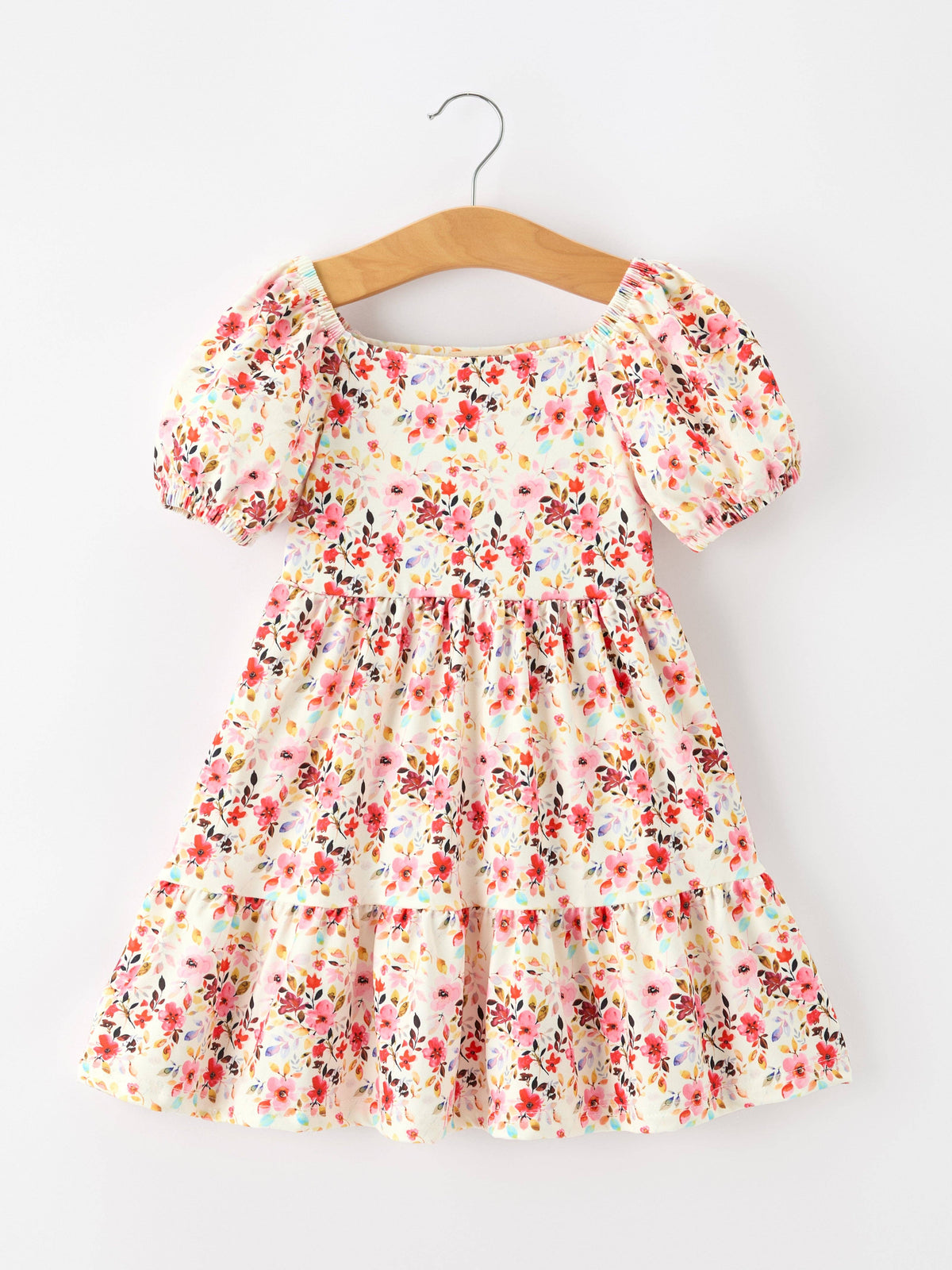 Vintage Floral Puff Sleeve Dress