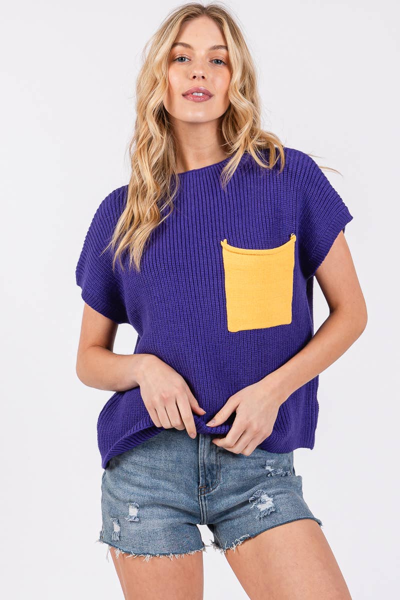 COLOR BLOCKED SWEATER TOP