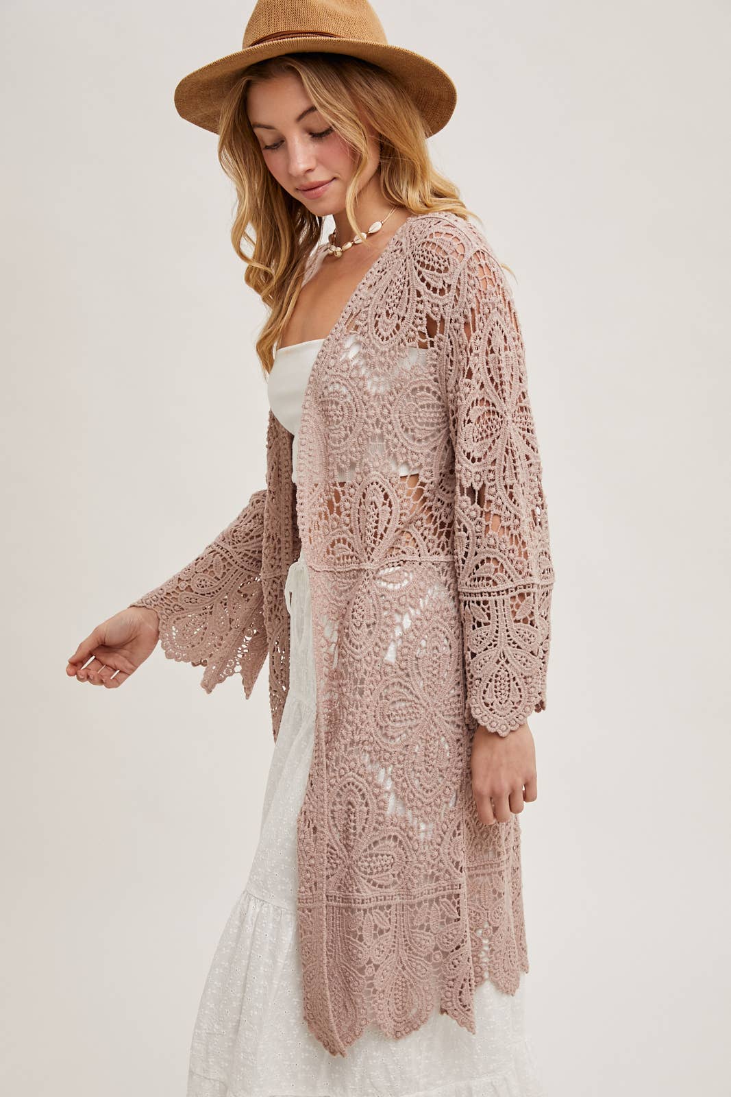 CROCHET BELL SLEEVED CARDIGAN