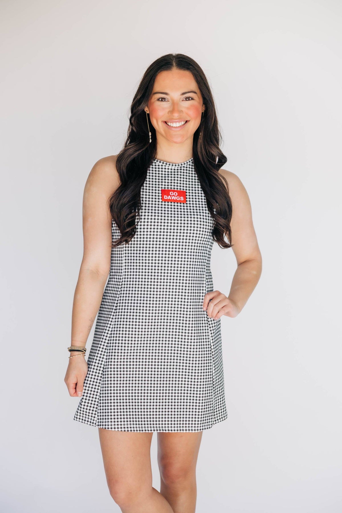 Grace Gingham Dress-Go Dawgs