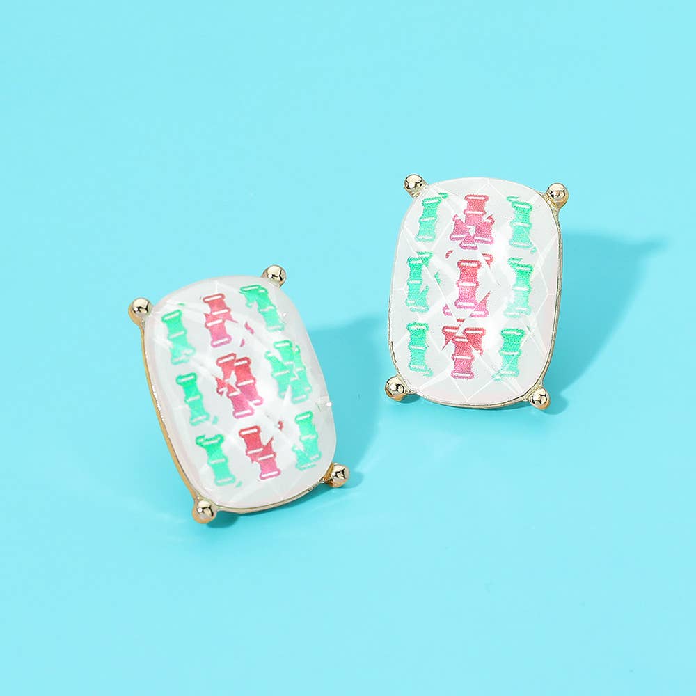 Mahjong Stud Earrings