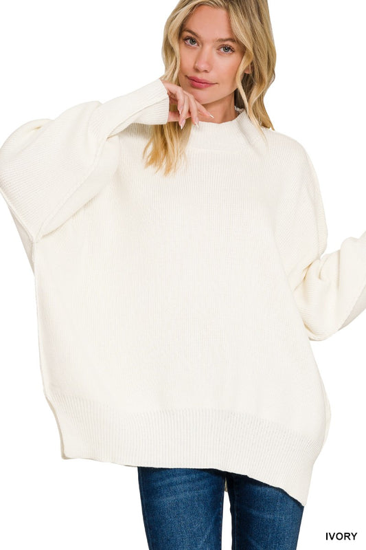 Oversized Sweater with Side Slit