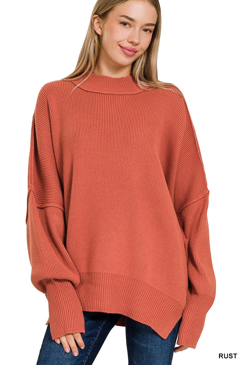 Oversized Sweater with Side Slit