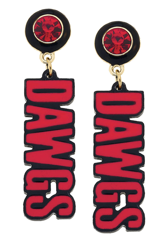 Dawgs Block Letter Earrings