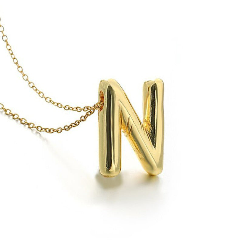 Chunky Bubble Letter Necklace