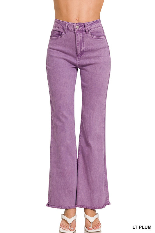 Lt. Plum Frayed Straight Pants