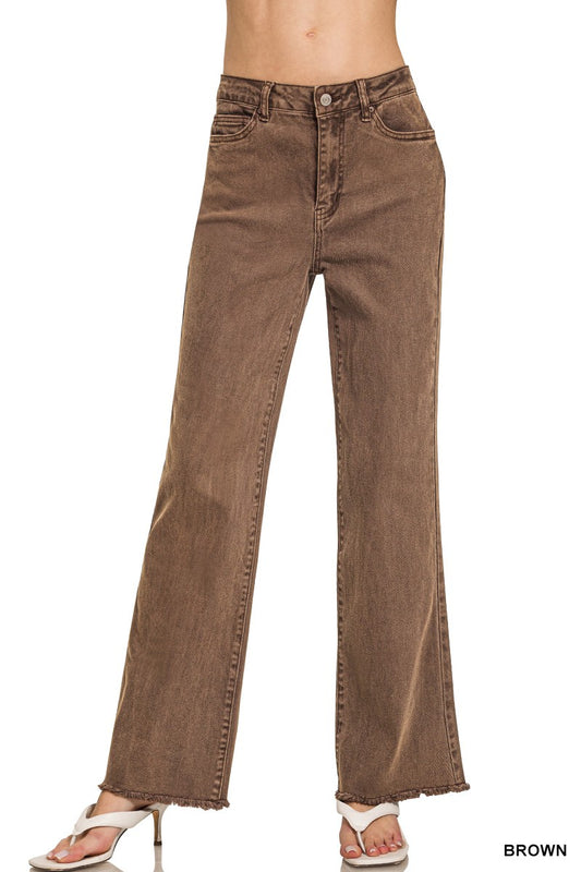 Acid Wash Wide Leg Pant