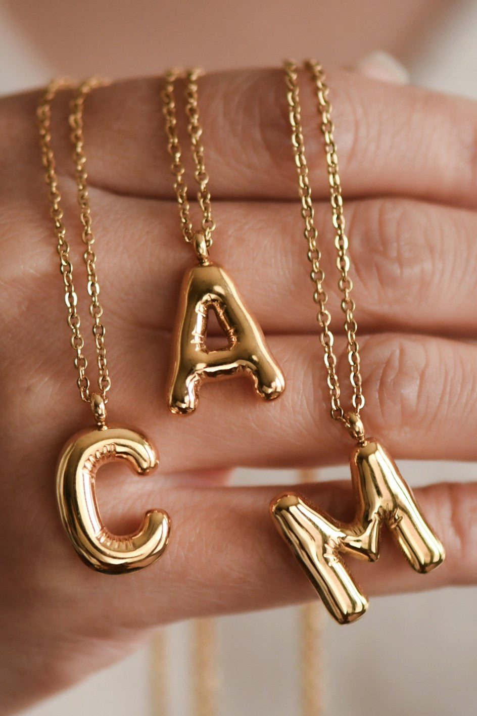 Chunky Bubble Letter Necklace