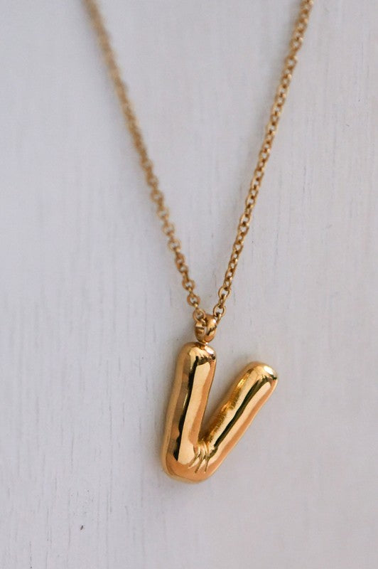 Chunky Bubble Letter Necklace