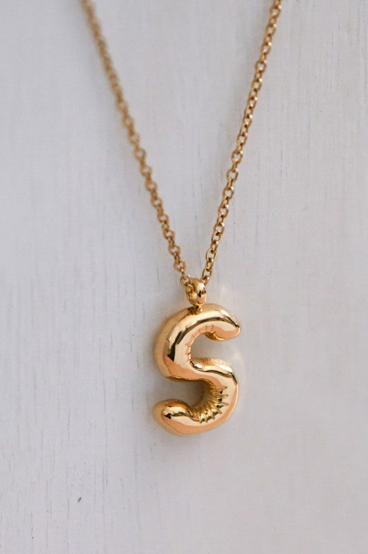 Chunky Bubble Letter Necklace