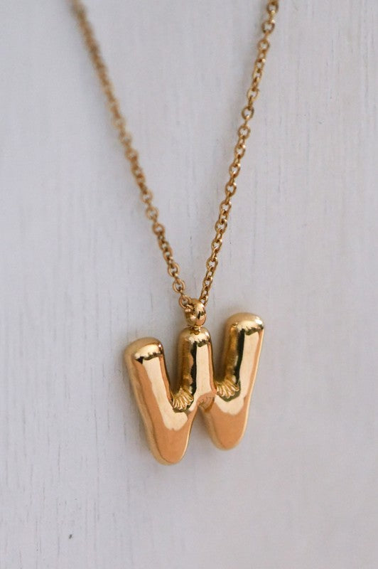 Chunky Bubble Letter Necklace