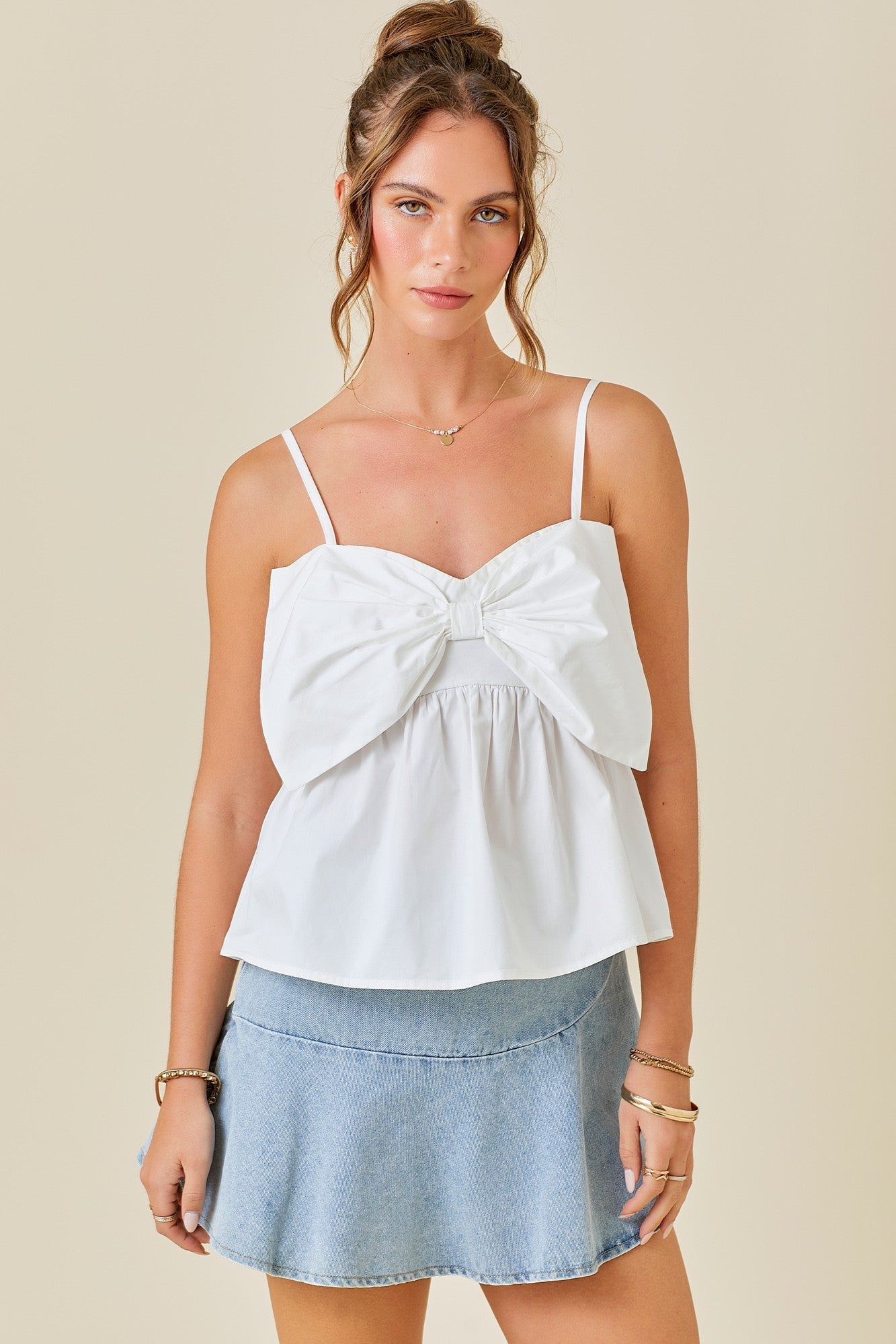 Strapless Top with Bow