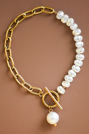 18k DIPPED  Pearl Bracelet