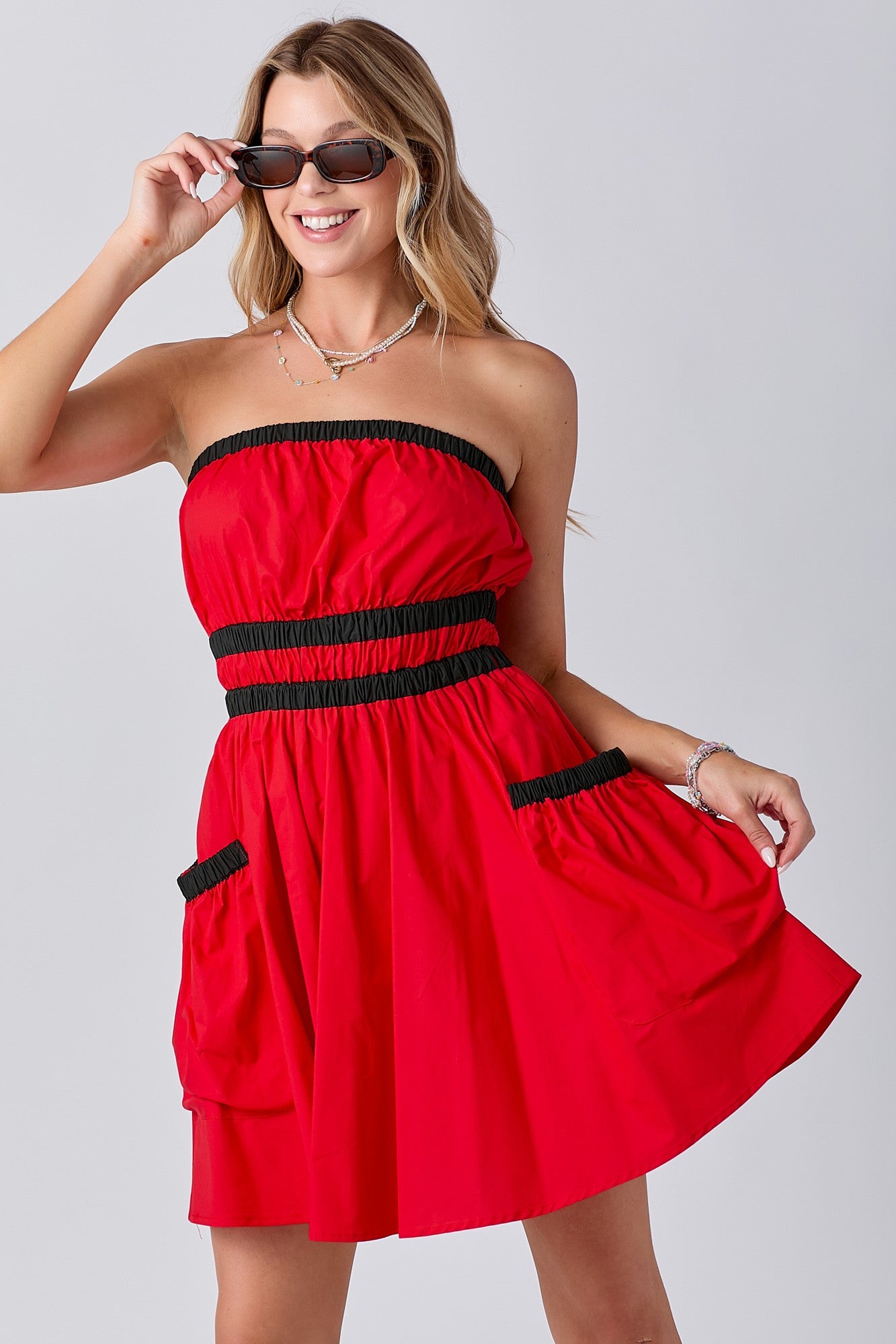 Strapless Pocket Dress