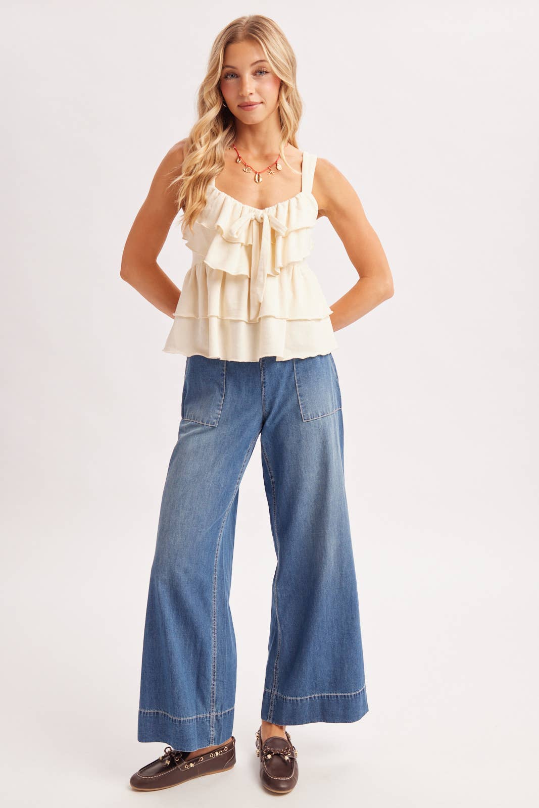 RUFFLE TIERED CAMI TOP