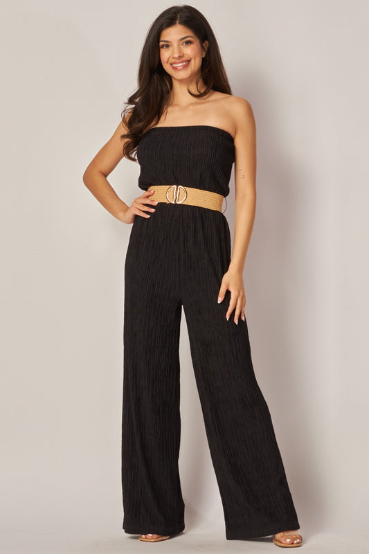 Strapless Belted Jumpsuit