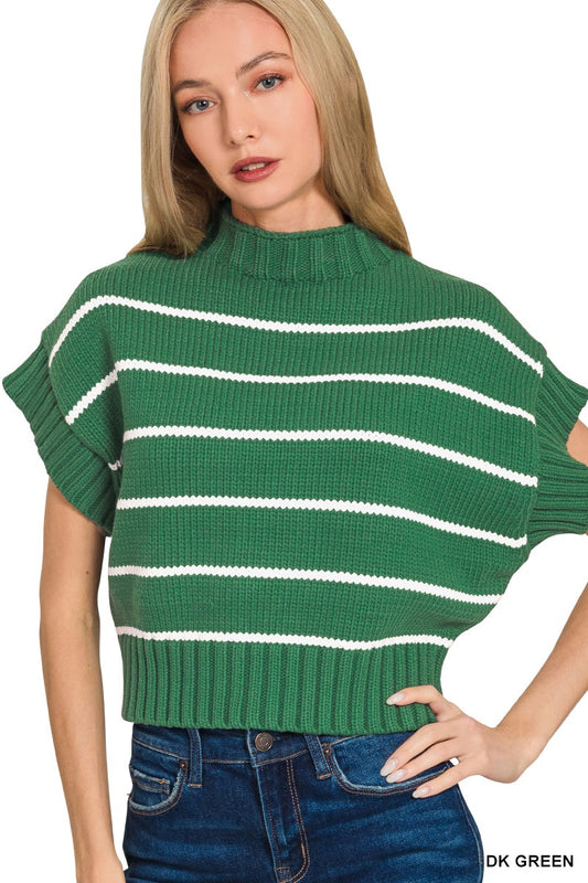 Dk Green Mock Neck Sweater