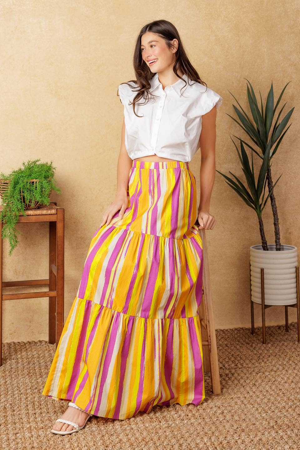 Poplin maxi skirt
