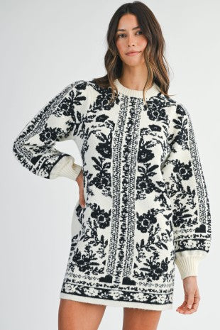 Jacquard Sweater Dress